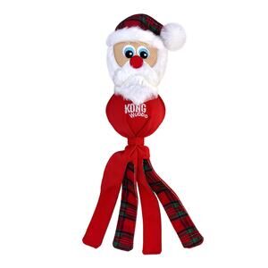 Kong Holiday Santa Wubba Strip Dog Toy Large Squeaky Crinkle‎ Thrash Plush Chew
